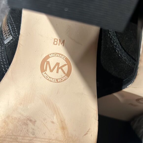 Michael Kors Black Thatcher Womens Lace-Up Suede Ankle Combat Boots Size 8M - Picture 5 of 12